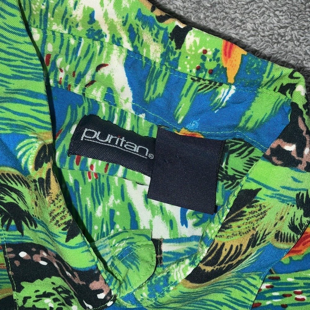 Vintage Puritan Hawaiian Shirt Mens Large‎ Tiki Hula Girls Island 90s - Picture 4 of 8